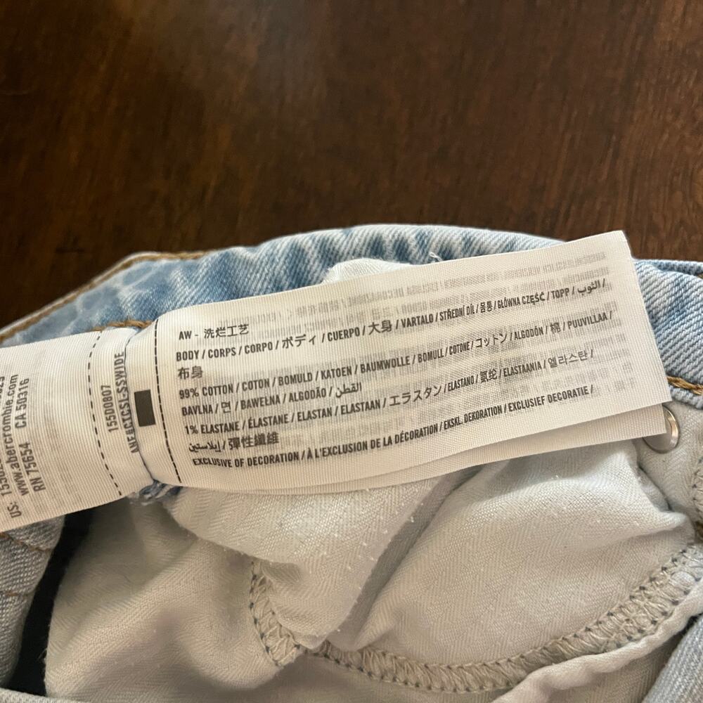 Abercrombie & Fitch A&F The Skinny High Rise Distressed Jeans Light Wash 27 / 4s - Picture 7 of 8